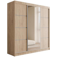 KLEIDERSCHRANK mit Spiegel V2-LOFTIA 215x200 cm Sonoma - Sonoma Eiche, Holzwerkstoff (200/215/61cm) - ALTDECOR