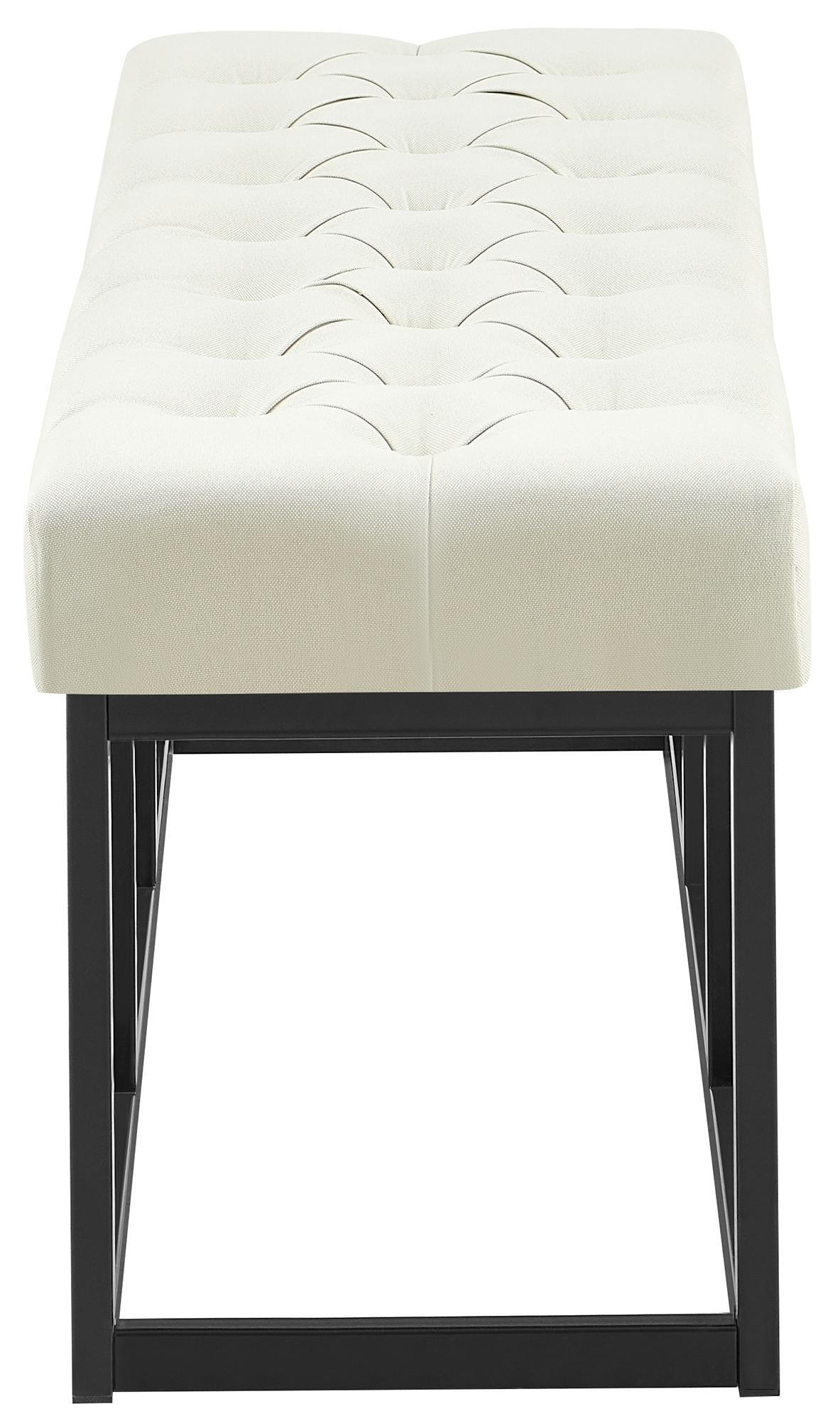 SITZBANK 120/38 cm Stoff Creme - Creme/Schwarz, Textil/Metall (120/46/38cm) - CLP