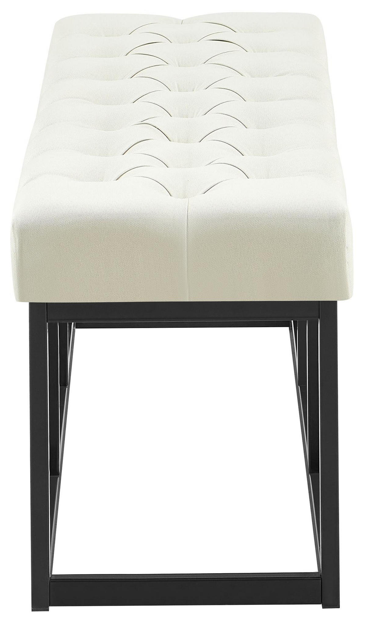 SITZBANK 120/38 cm Stoff Creme - Creme/Schwarz, Textil/Metall (120/46/38cm) - CLP