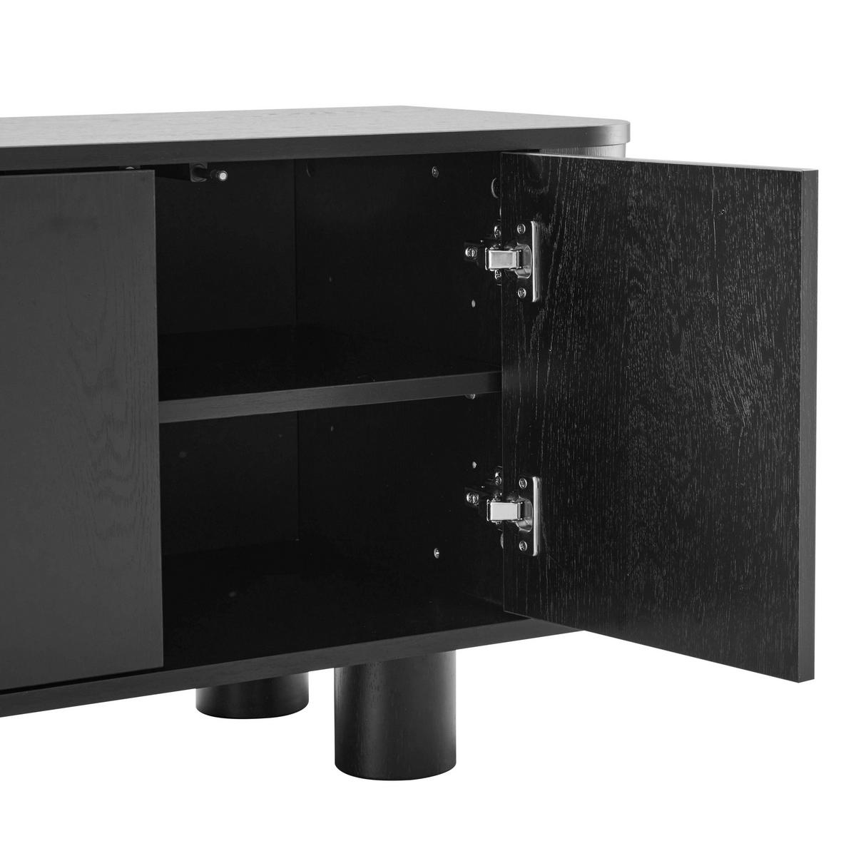 TV-SCHRANK 120 cm, schwarzes Holz - Schwarz, Holz (40/50/120cm) - Oviala