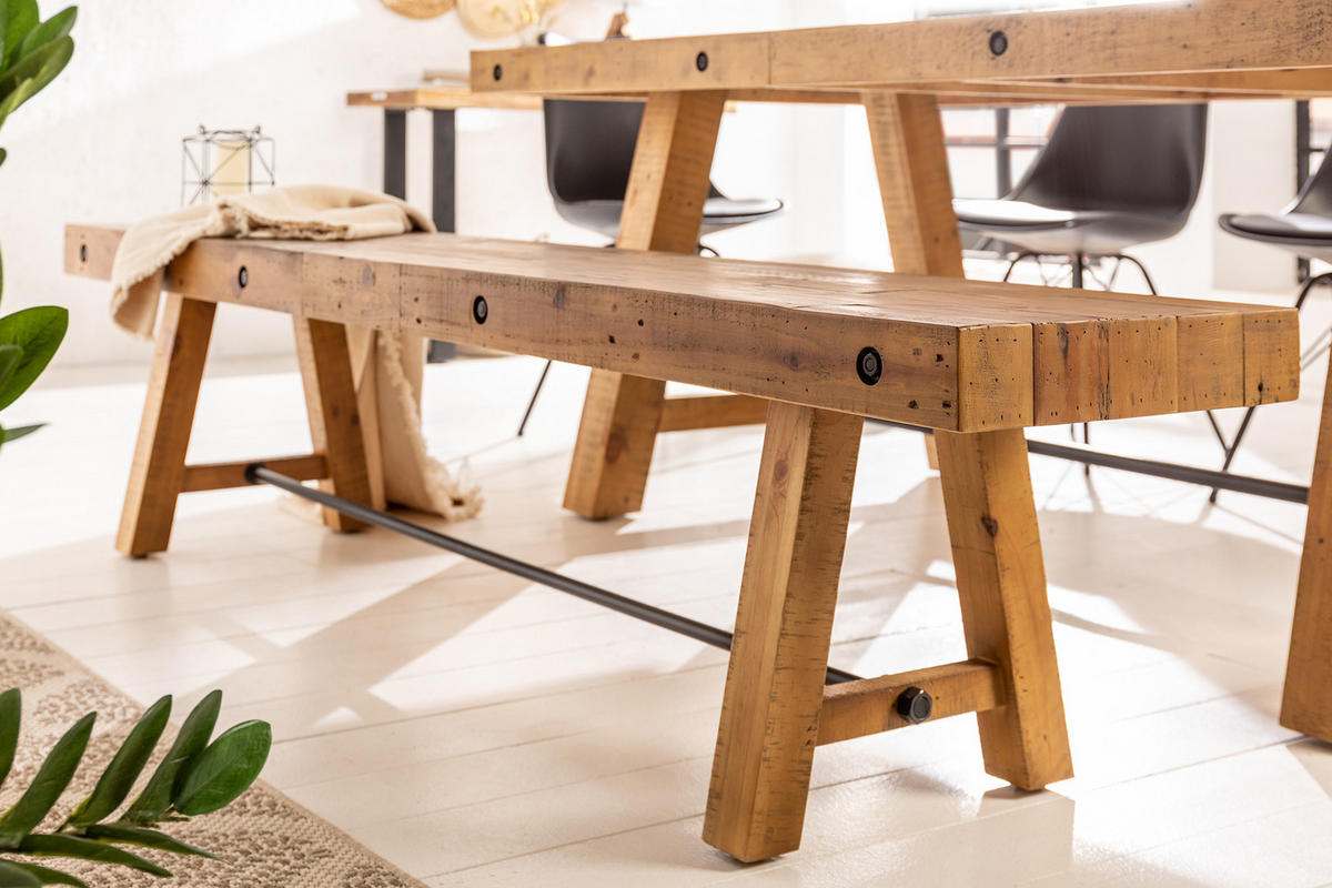 SITZBANK FINCA Pinie Braun 165 cm - Braun, Holz (165/47/40cm) - riess-ambiente