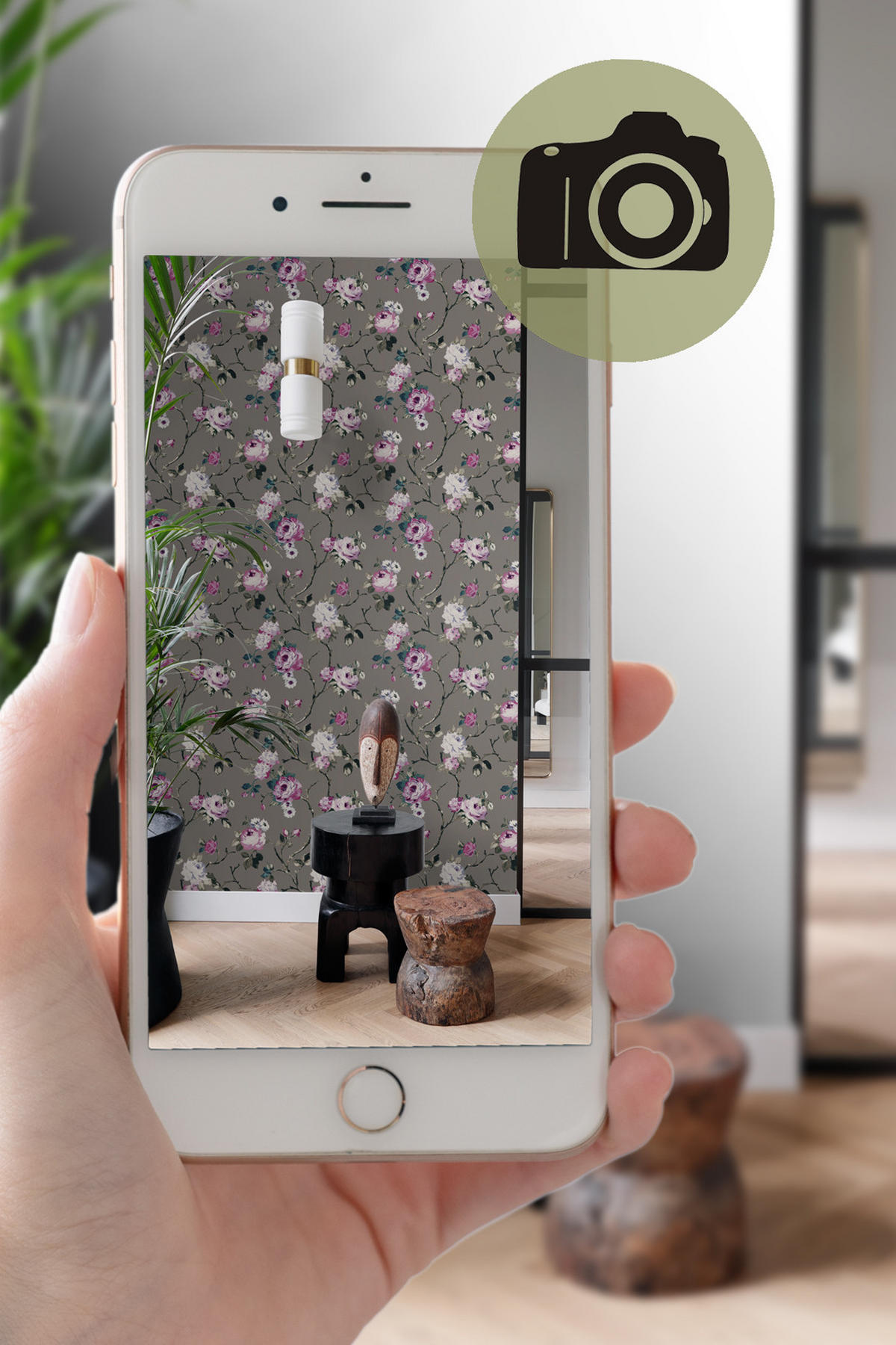 TAPETE Blumen 53 cm x 10.05 m - Lila, Papier (53/1000cm) - Origin Wallcoverings