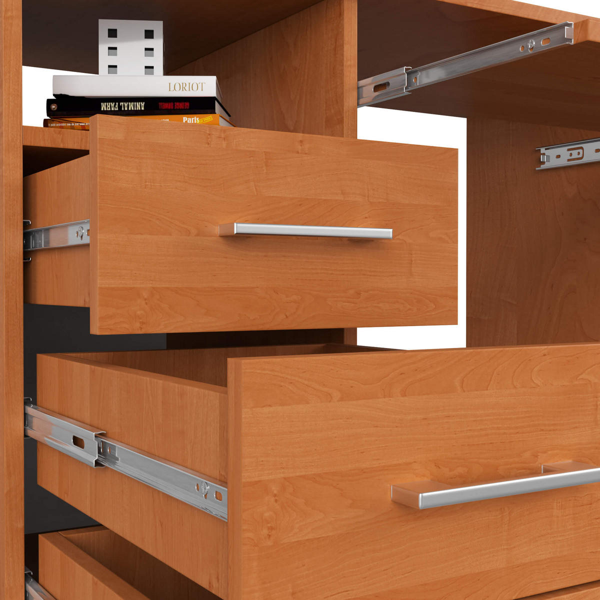 SCHREIBTISCH Erlefarben 124x52x74 cm - Silberfarben/Erlefarben, Holzwerkstoff/Kunststoff (52/124/74cm) - Akord