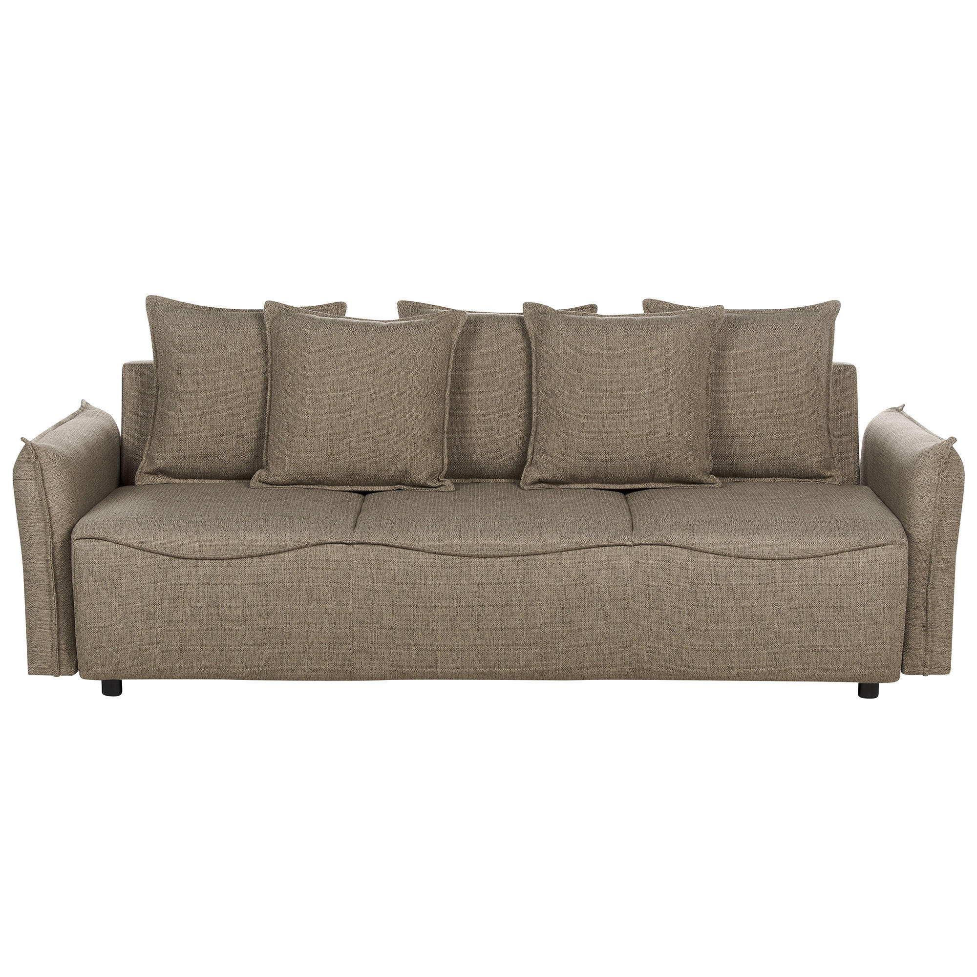 3-SITZER-SCHLAFSOFA braun mit Stauraum Krama - Schwarz/Braun, Textil (225/62/93cm) - Beliani