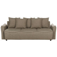 3-SITZER-SCHLAFSOFA braun mit Stauraum Krama - Schwarz/Braun, Textil (225/62/93cm) - Beliani