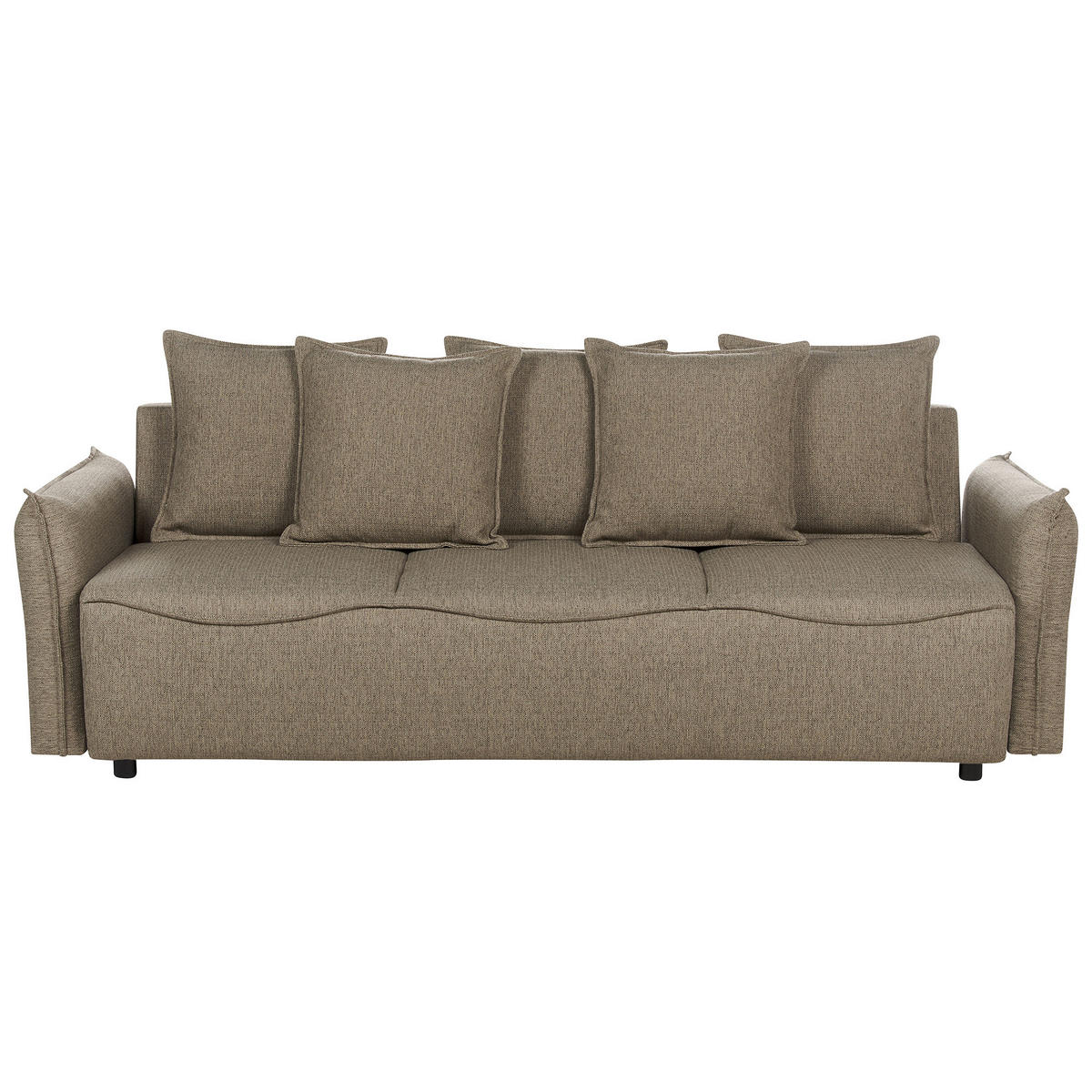 3-SITZER-SCHLAFSOFA braun mit Stauraum Krama - Schwarz/Braun, Textil (225/62/93cm) - Beliani