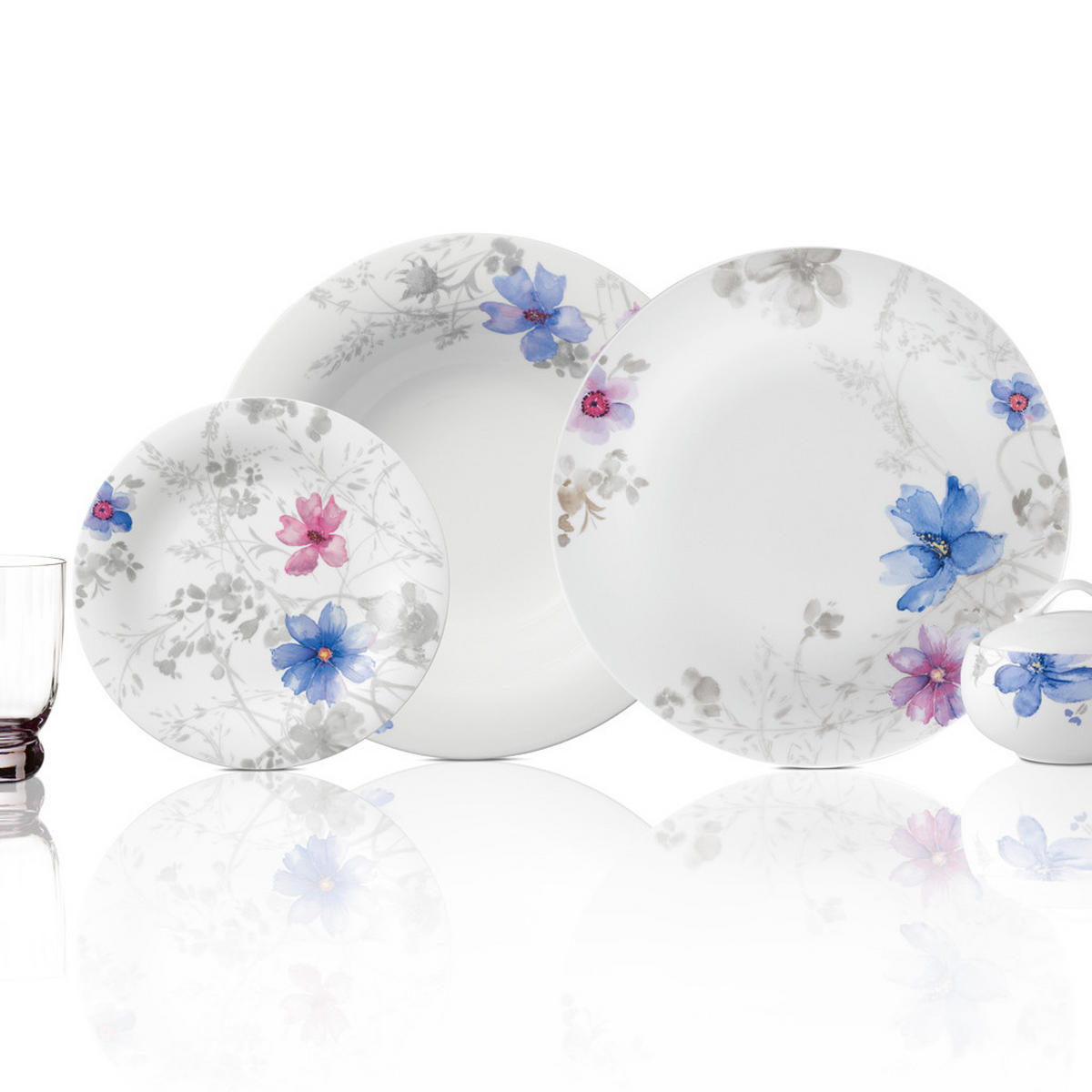 SUPPENTELLER Mariefleur Gris Basic bunt ø 23,1 cm - Multicolor, Keramik (23.1cm) - Villeroy & Boch