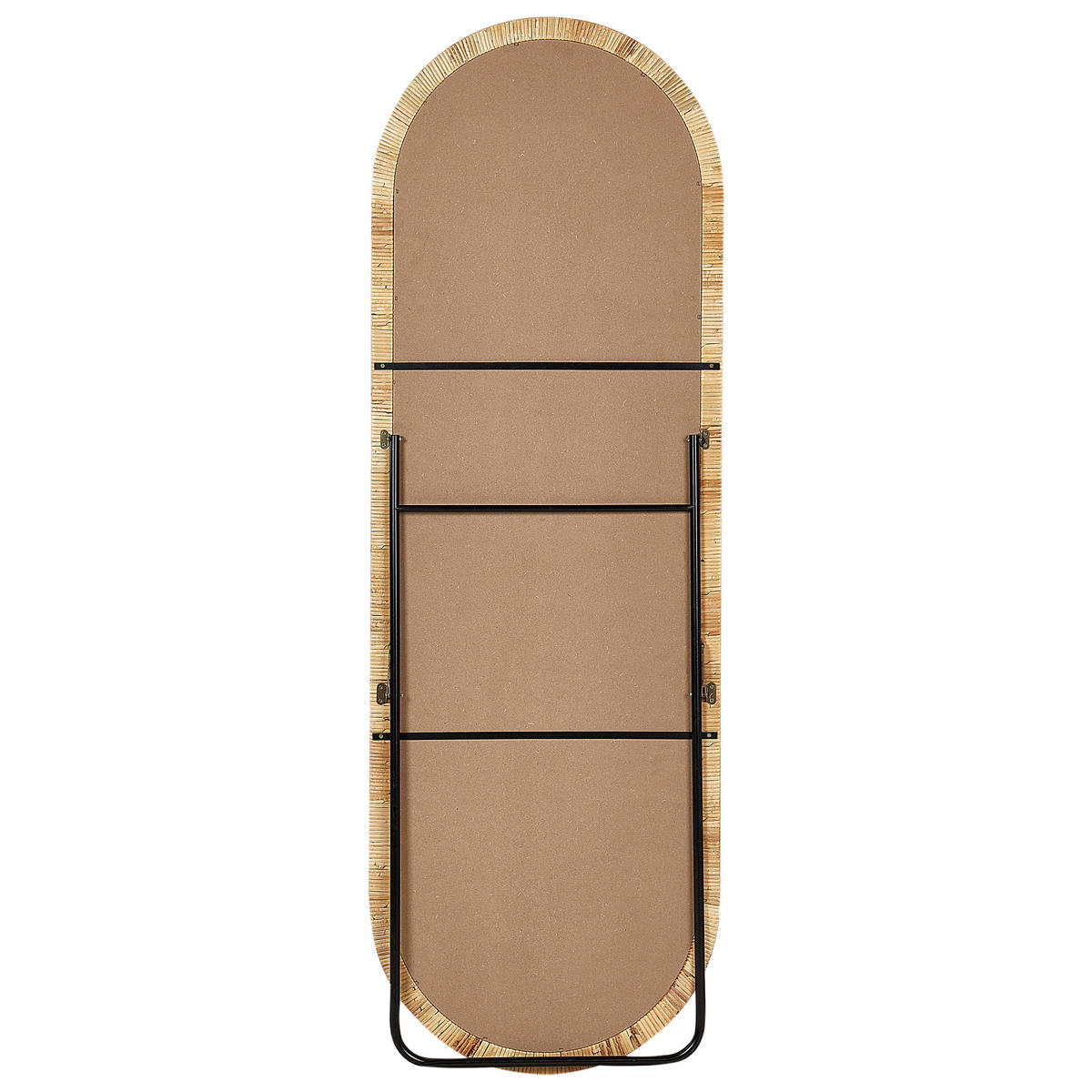 OGLINDĂ PE SUPORT 150 cm ratan culoare naturală Montot - culoare naturală/negru, materiale naturale (50/150/3cm) - Beliani