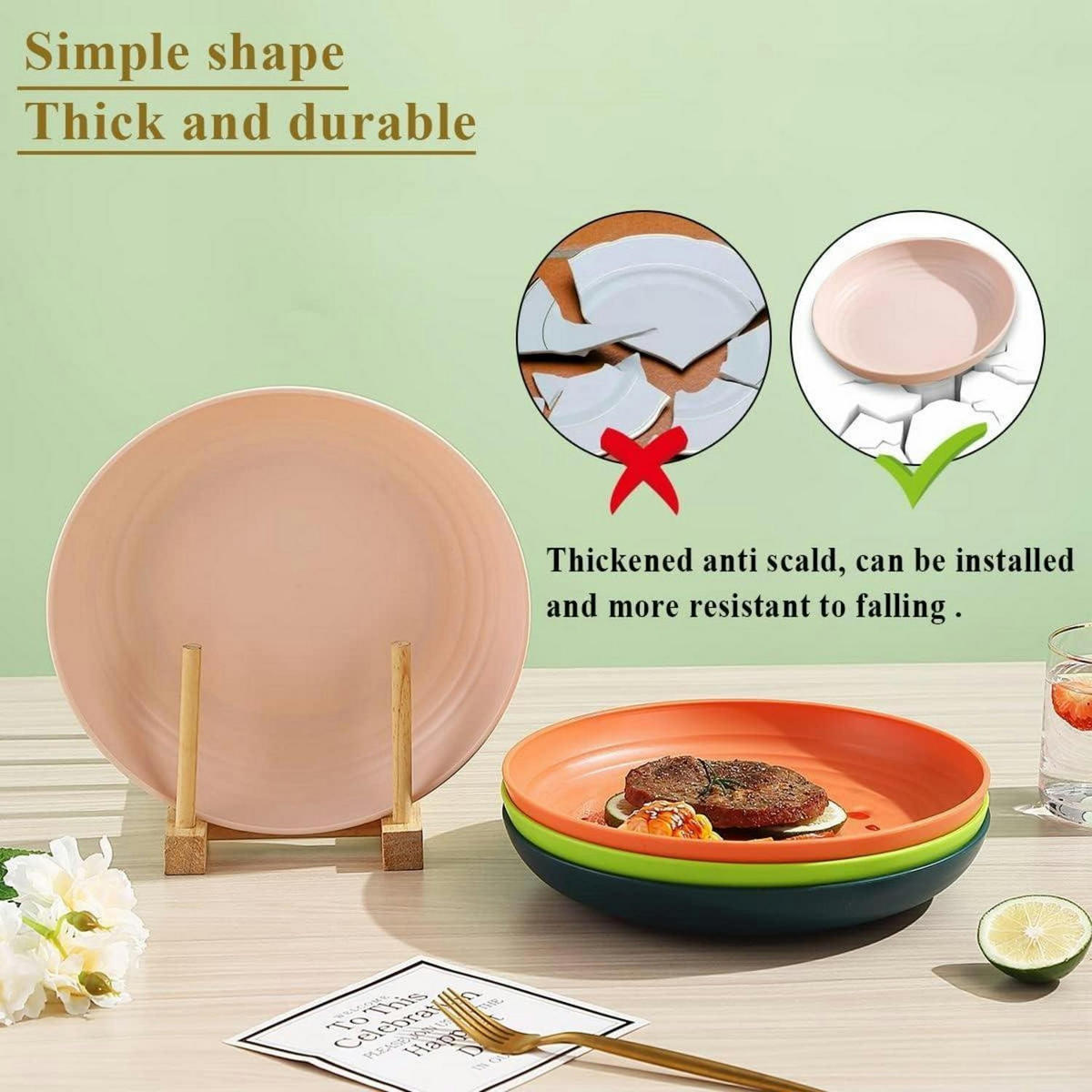 SPEISETELLER 8-teiliges Set Kunststoff 23 cm - Multicolor, Kunststoff (23/23/3.7cm)