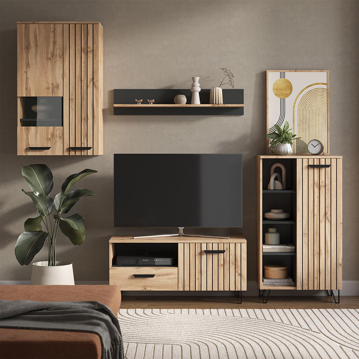 COUCHTISCH Amber Eiche Wotan 90 x 50 cm - Eiche Wotan, Holzwerkstoff (50/90/40cm) - Vicco
