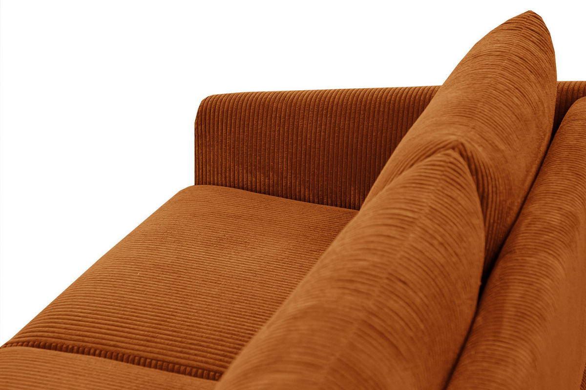 SOFA VILT 2,5-Sitzer, orange - Schwarz/Orange, Holzwerkstoff/Kunststoff (202/89/94cm) - Courtois Laville