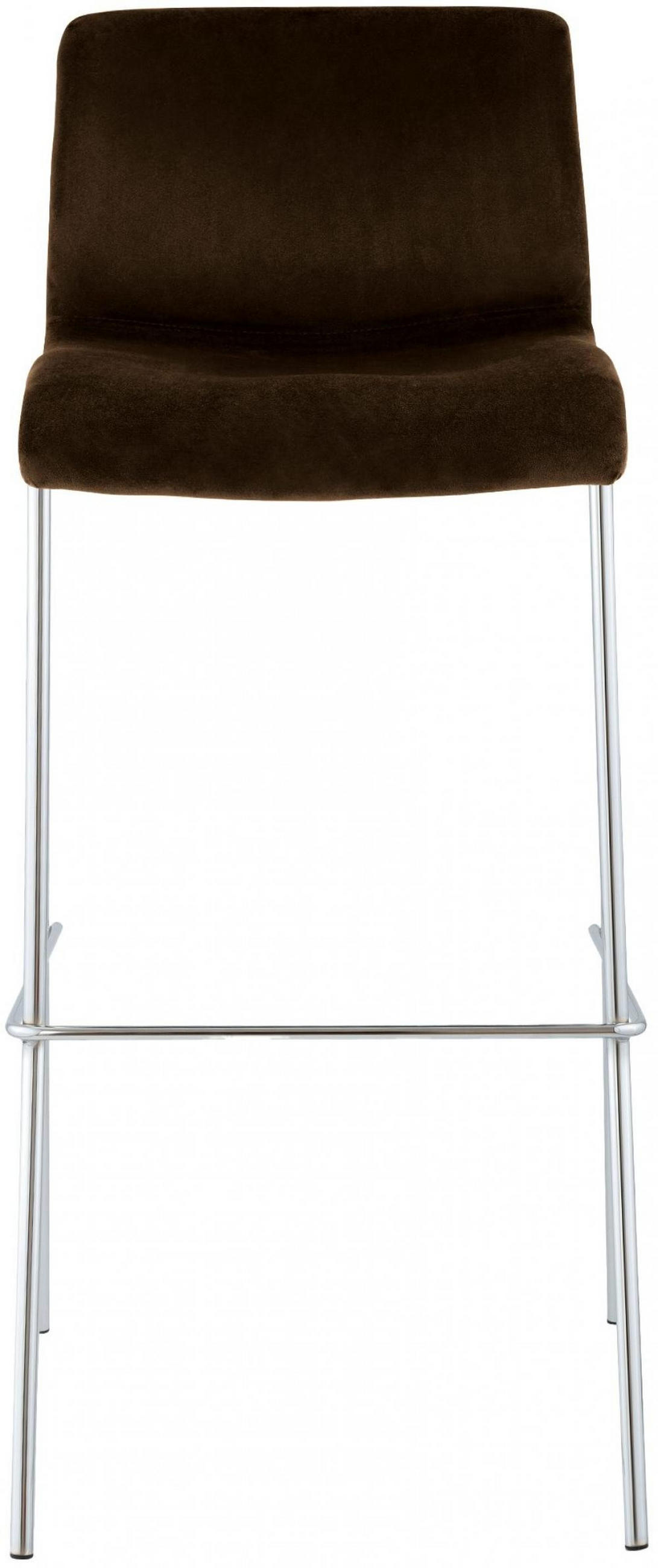 BARHOCKER Samt Braun - Chromfarben/Braun, Textil/Metall (43/100/48cm) - CLP