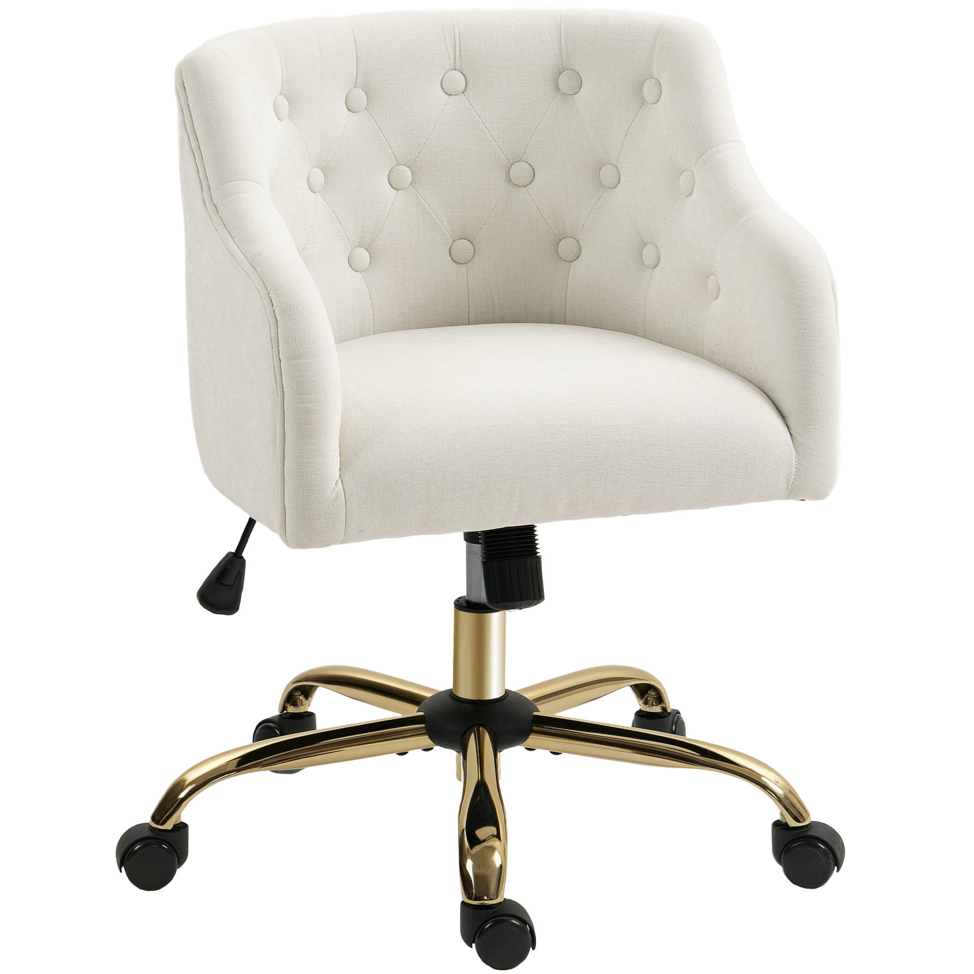 BÜROSTUHL Polyester Schaumstoff Beige - Beige, Kunststoff (52/81/54cm) - HOMCOM