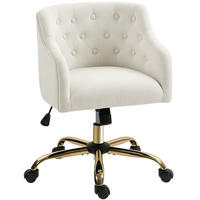 BÜROSTUHL Polyester Schaumstoff Beige - Beige, Kunststoff (52/81/54cm) - HOMCOM