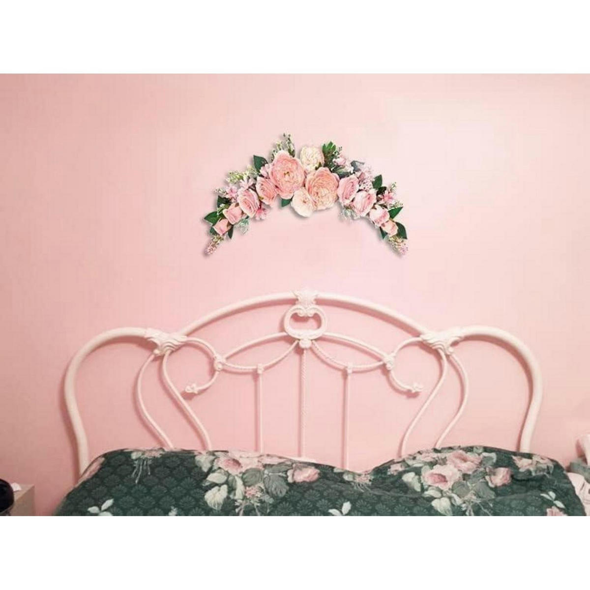 BLUMENGIRLANDE Pfingstrosen Swag 60 cm - Rosa, Textil (8cm)