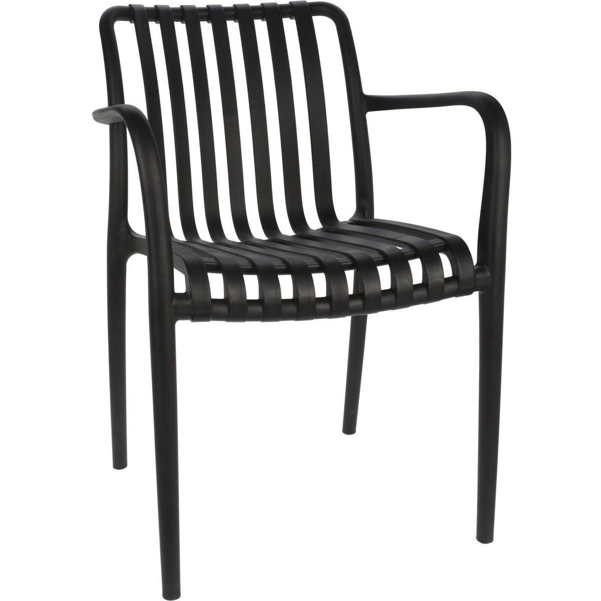 GARTENSTUHL Kunststoff 55/57/81 cm - Schwarz, Kunststoff (55/81/57cm)