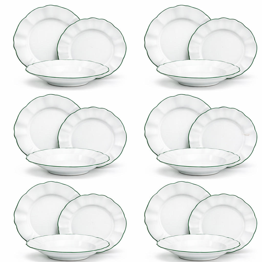 SPEISESERVICE Teresa 18 Teilig - Weiß, Keramik (23/29/38cm)