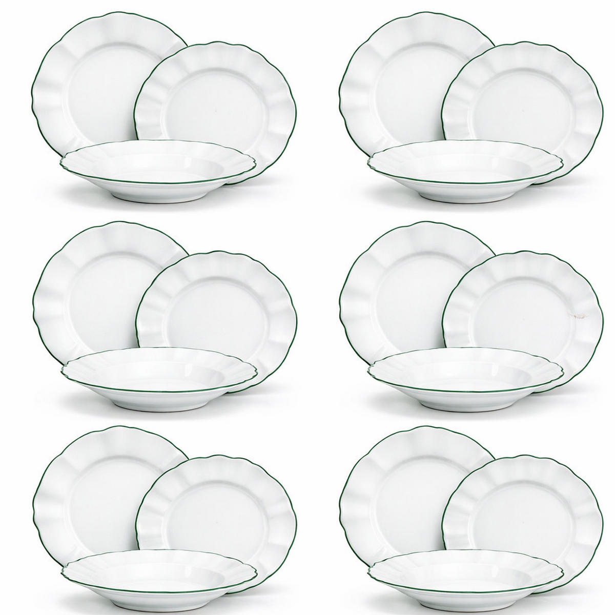 SPEISESERVICE Teresa 18 Teilig - Weiß, Keramik (23/29/38cm)