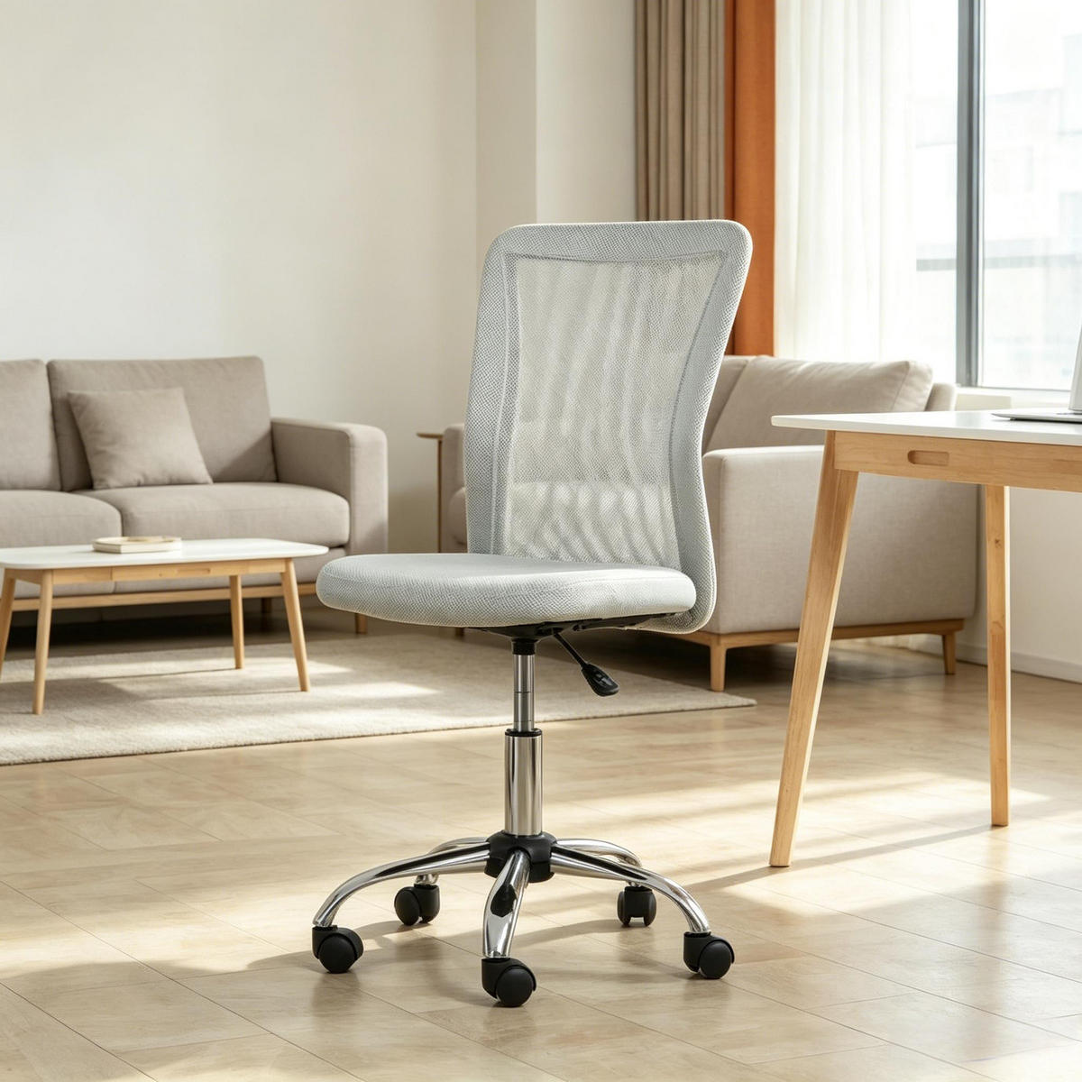 DREHSTUHL moderner Drehstuhl für Homeoffice 90 bis 100 cm - Grau, Textil (43/90/58cm) - Gisaae