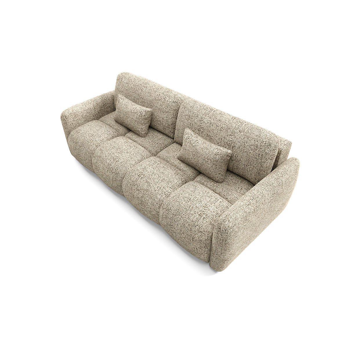 SOFA 3 Sitzplätze Beige meliert - Beige, Holz (236/95/121cm) - Petits-meubles