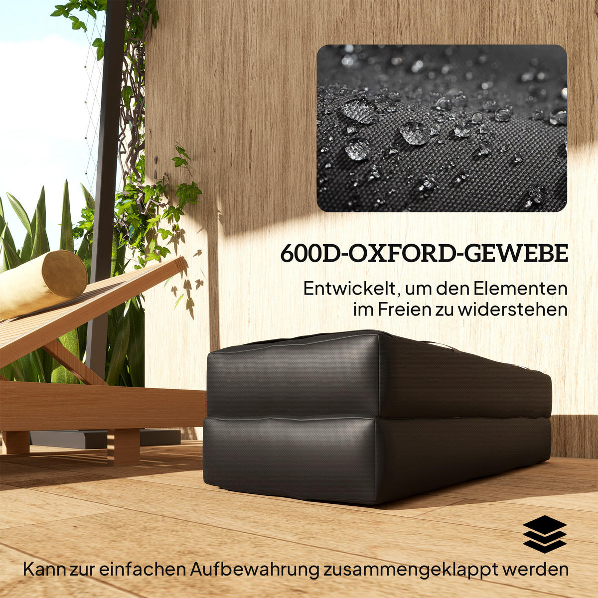 SANDSÄCKE für Sonnenschirm auffüllbar bis 25 kg - Schwarz, Textil (30/76cm) - Outsunny