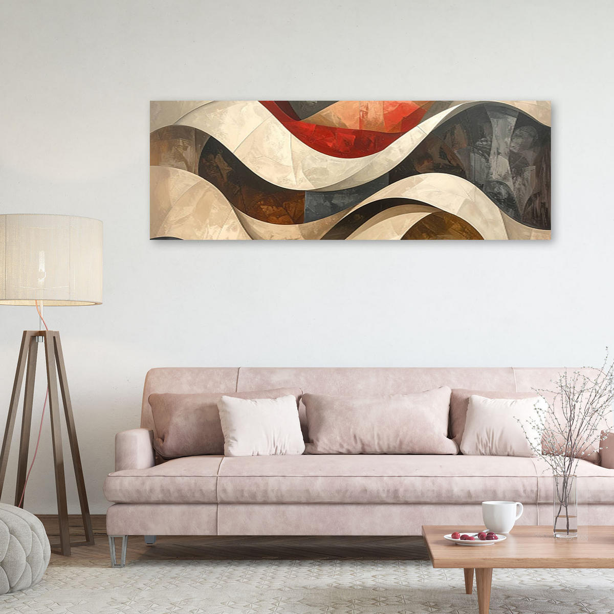 LEINWANDBILD 3D und geometrisch 150x50cm - Beige, Textil (150/50cm) - Feeby