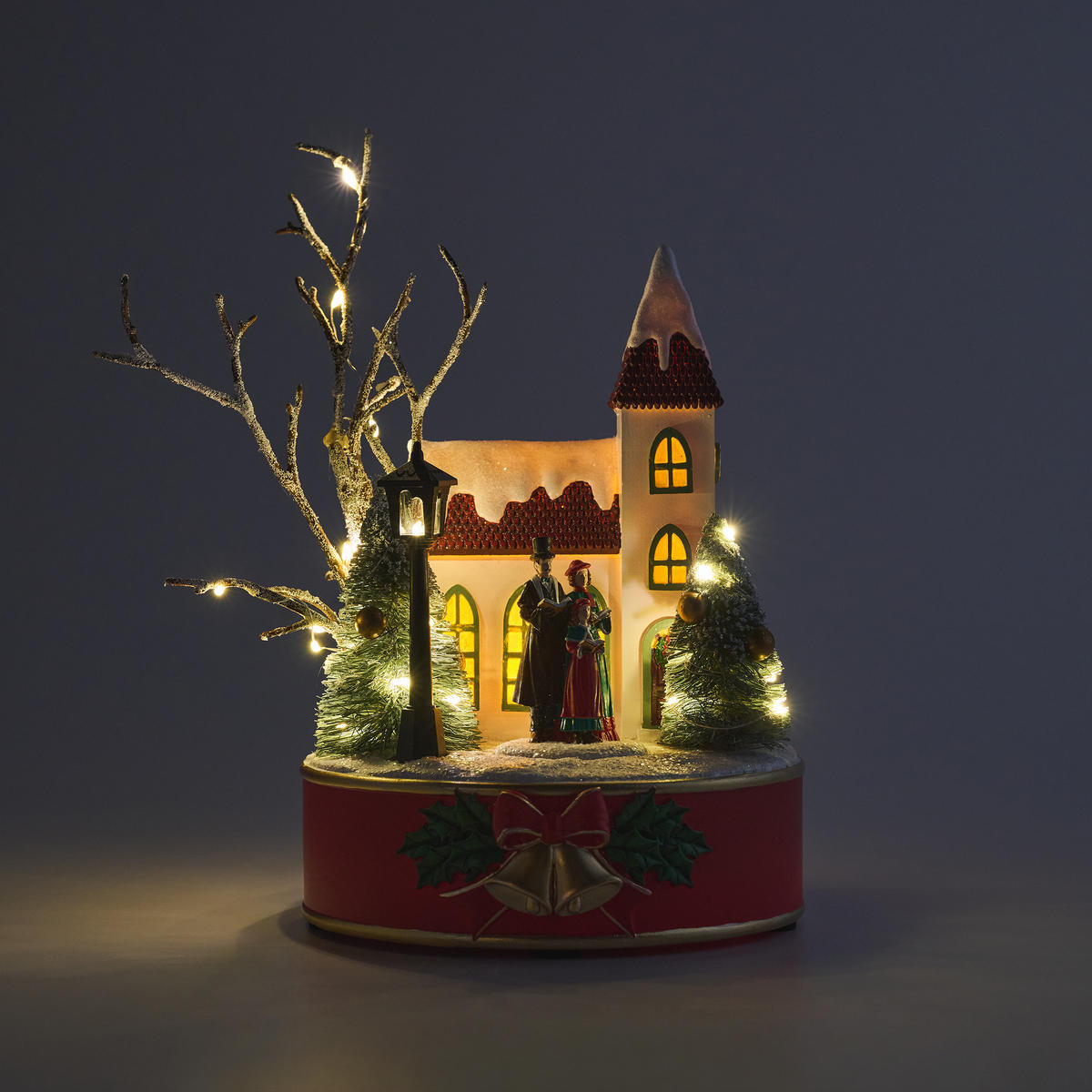 DEKOFIGUR Led FESTIVELLE, 26 x 21 cm, Rosa, Beleuchtet Weihnachtsfigur, Weihnachtsdeko, Deko Wohnzimmer, Winter Christmas, XMAS Geschenk - Rot, Kunststoff (14/26/21cm) - home&you