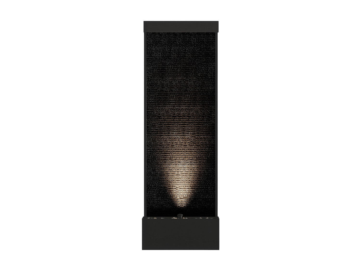 GARTENBRUNNEN - 48 cm x 25 cm - Glas, Metall - Schwarz - BULBIE - Schwarz, Glas/Metall (25/48/120cm) - Vente-Unique