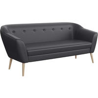 SOFA Doris (3-Sitzer) - Buchefarben/Grau, Holzwerkstoff/Buchenholz (180/75/74cm) - Meblini