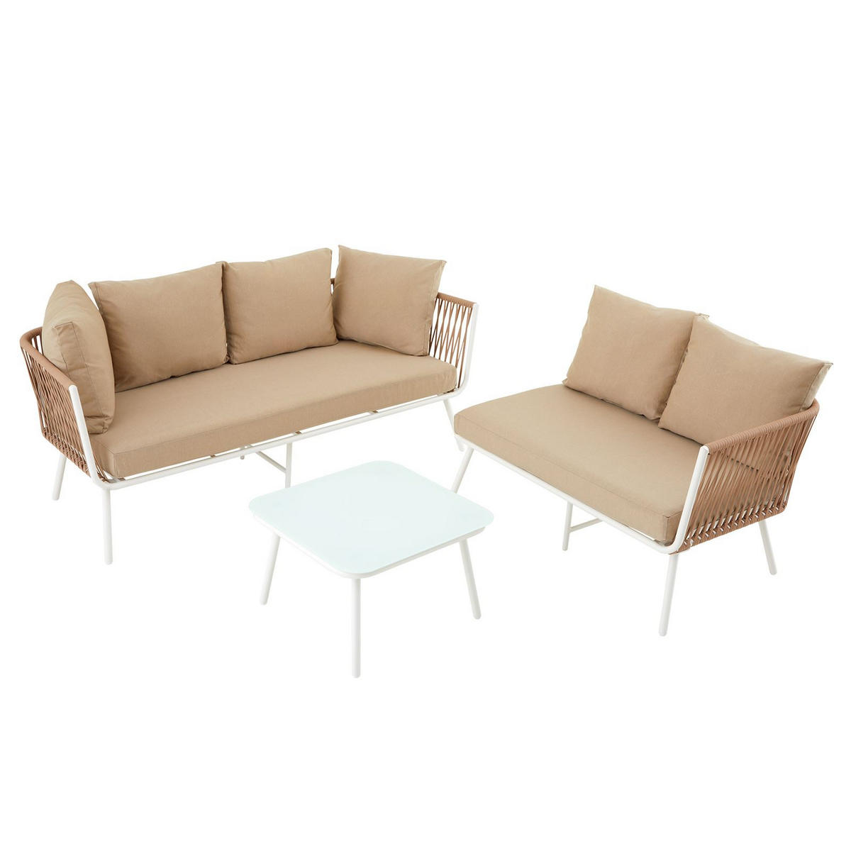 GARTENMÖBEL-SET JAKARTA - Beige, Metall - IDIMEX