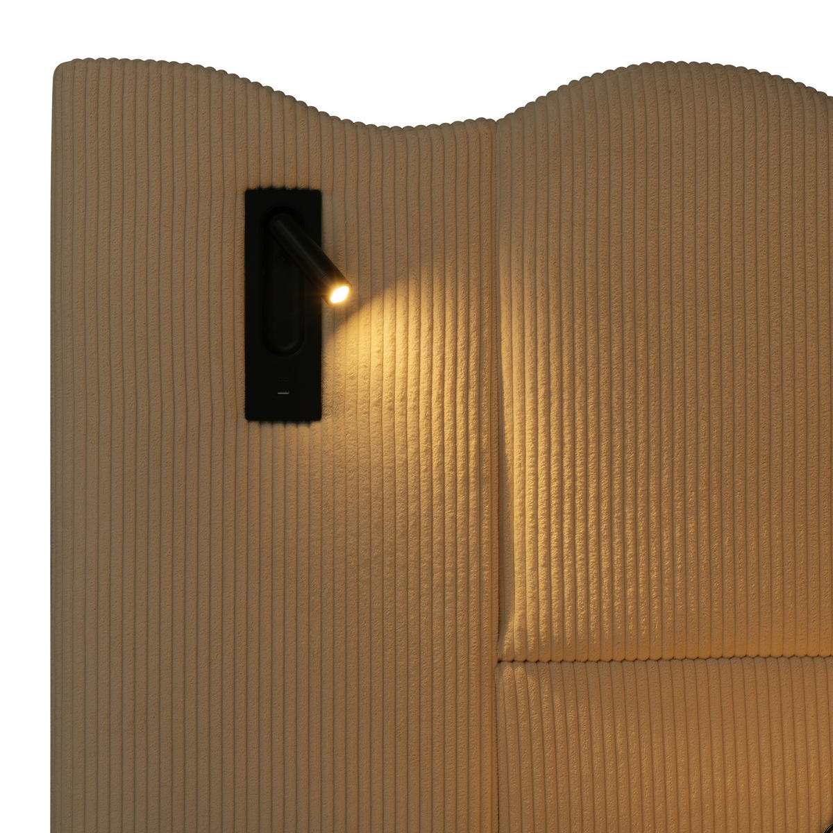 STAURAUMBETT 180/200 cm DE-00852, in Beige, Leselampe und Hydraulik - Beige, Metall (180/200cm) - ComfortXL