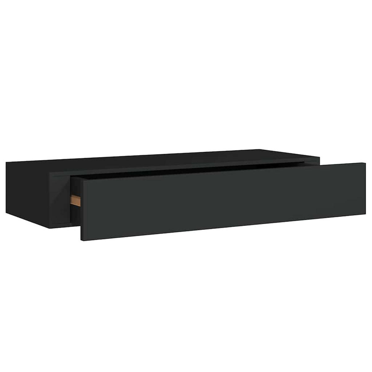 WANDREGALE Mit Schubladen 2Er Set Schwarz 60/23,5/10 Cm Mdf - Schwarz, Holzwerkstoff (23.5/10/60cm) - vidaXL