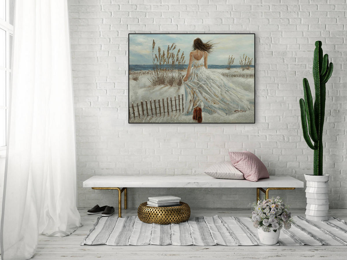 OLEJOMAĽBA 100/70 cm, Zvieratá - hnedá/biela, drevo/textil (100/70cm) - KUNSTLOFT
