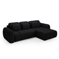 ECKSOFA Cesar 3 Sitzplätze Schwarz - Schwarz, Holz (304/190cm) - Petits-meubles