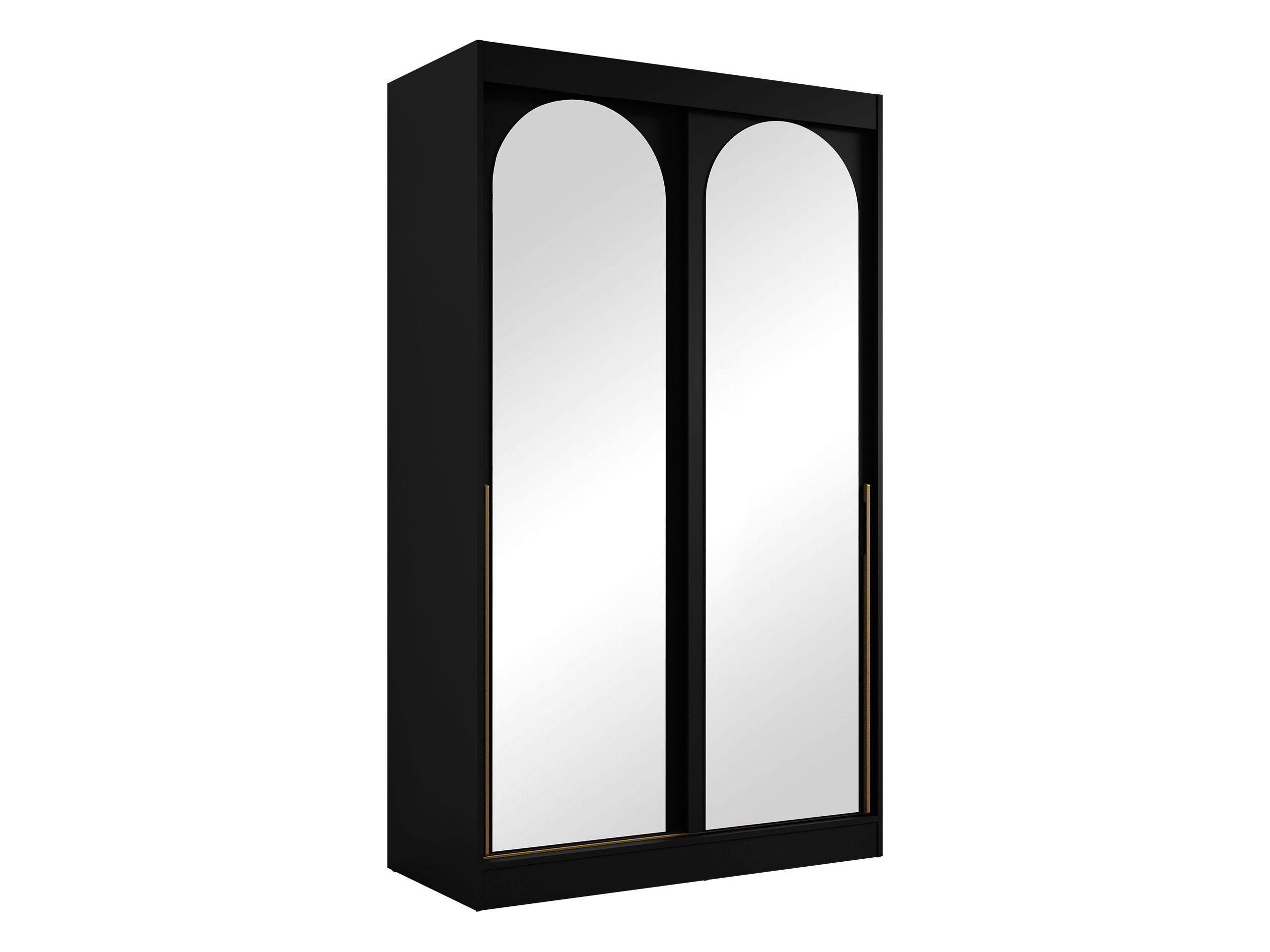 SCHIEBETÜRENSCHRANK Modin 120 - Goldfarben/Schwarz, Holzwerkstoff/Kunststoff (120/216/65cm) - MIRJAN24
