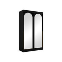 SCHIEBETÜRENSCHRANK Modin 120 - Goldfarben/Schwarz, Holzwerkstoff/Kunststoff (120/216/65cm) - MIRJAN24
