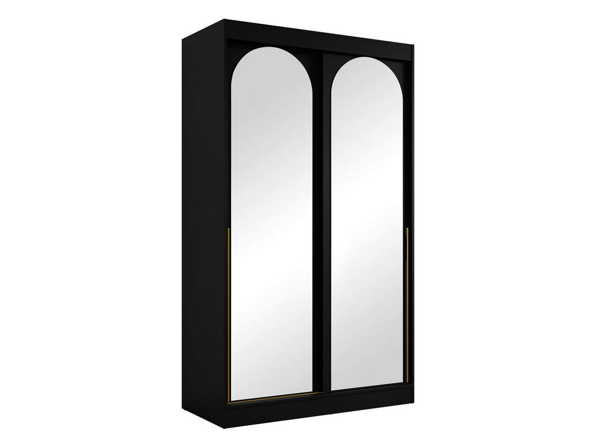 SCHIEBETÜRENSCHRANK Modin 120 - Goldfarben/Schwarz, Holzwerkstoff/Kunststoff (120/216/65cm) - MIRJAN24