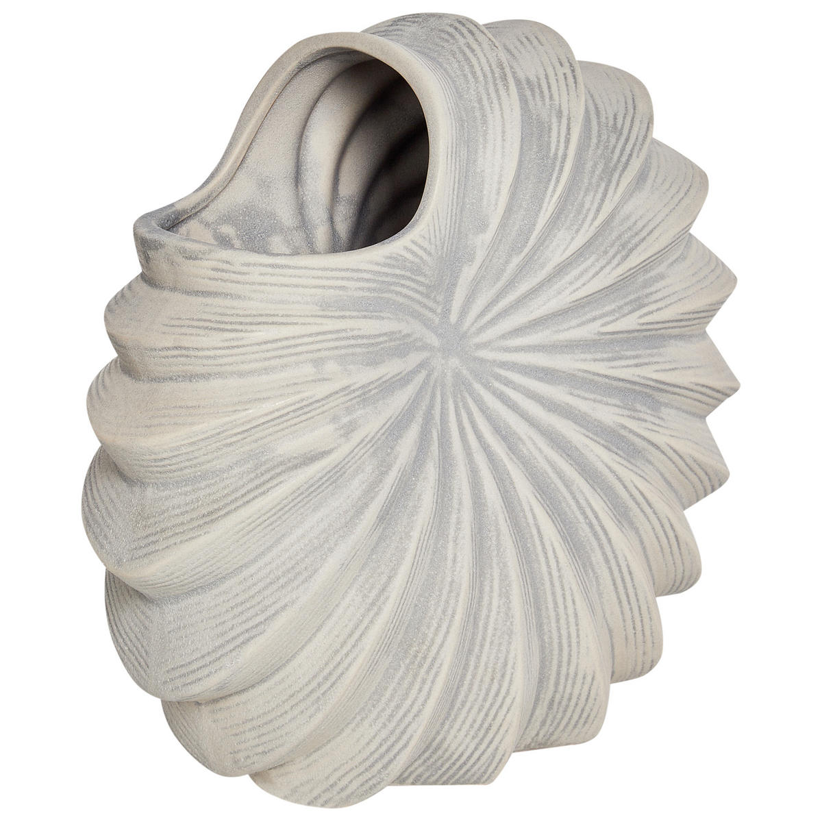 BLUMENVASE Steinzeug weiß Scup - Weiß, Keramik (28cm) - Beliani