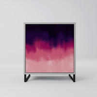 SIDEBOARD AURORA BOREALIS, Grau, 57,5x42x67,5 cm, Schwarze Metall-Rahmenfüße - Multicolor/Schwarz, Holzwerkstoff/Metall (57.5/67.5/42cm) - SpaceRebels