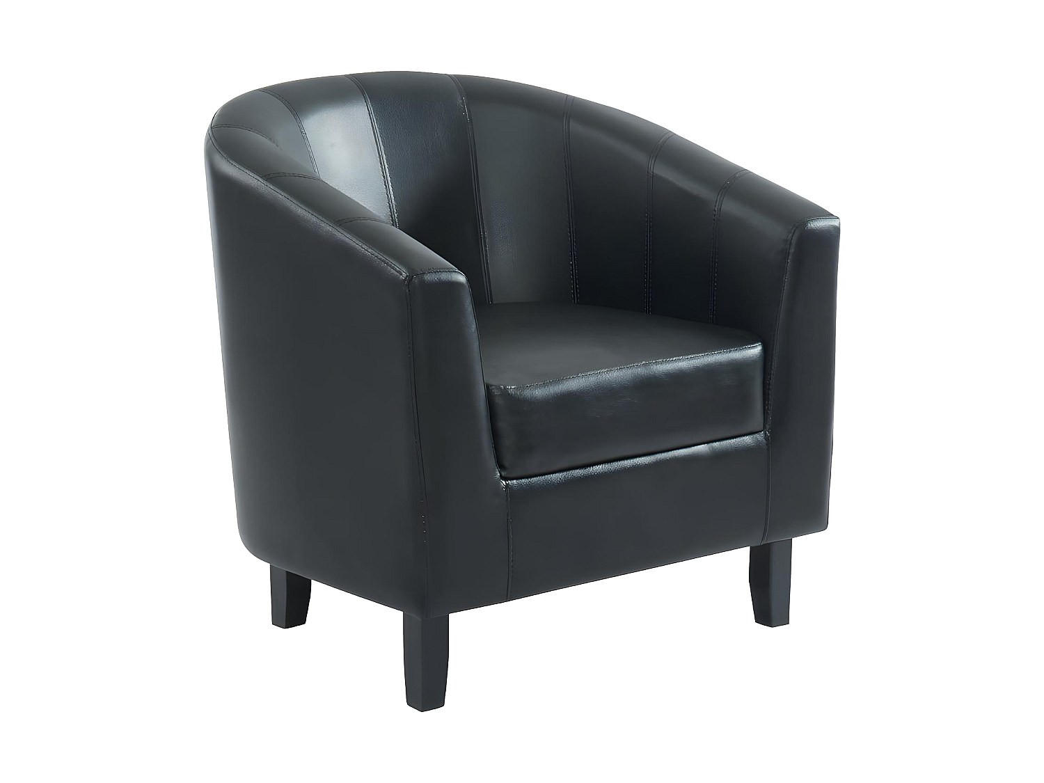 LOUNGE-SESSEL - Kunstleder - Schwarz - CRISTOBAL II - Schwarz, Leder (78/76/71cm) - Vente-Unique
