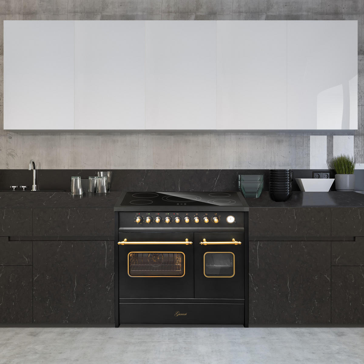 ELEKTRO-STANDHERD GCH E 912 DF BL r 90 cm Schwarz - Schwarz, Metall (90/94/61.5cm) - Gurari