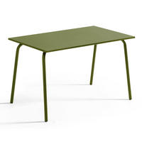 GARTENTISCH, Khakigrün - Grün, Metall (120/70/72cm) - Oviala