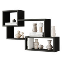 WANDREGAL Trio 005 - Schwarz, Holzwerkstoff (87/54/18cm) - MIRJAN24