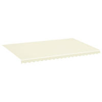 MARKISENSTOFF mit Volant| Creme, für 500x350cm Rahmen | Markisenbespannung Markisentuch - Creme, Textil (480/0.3/345cm) - DELUKE