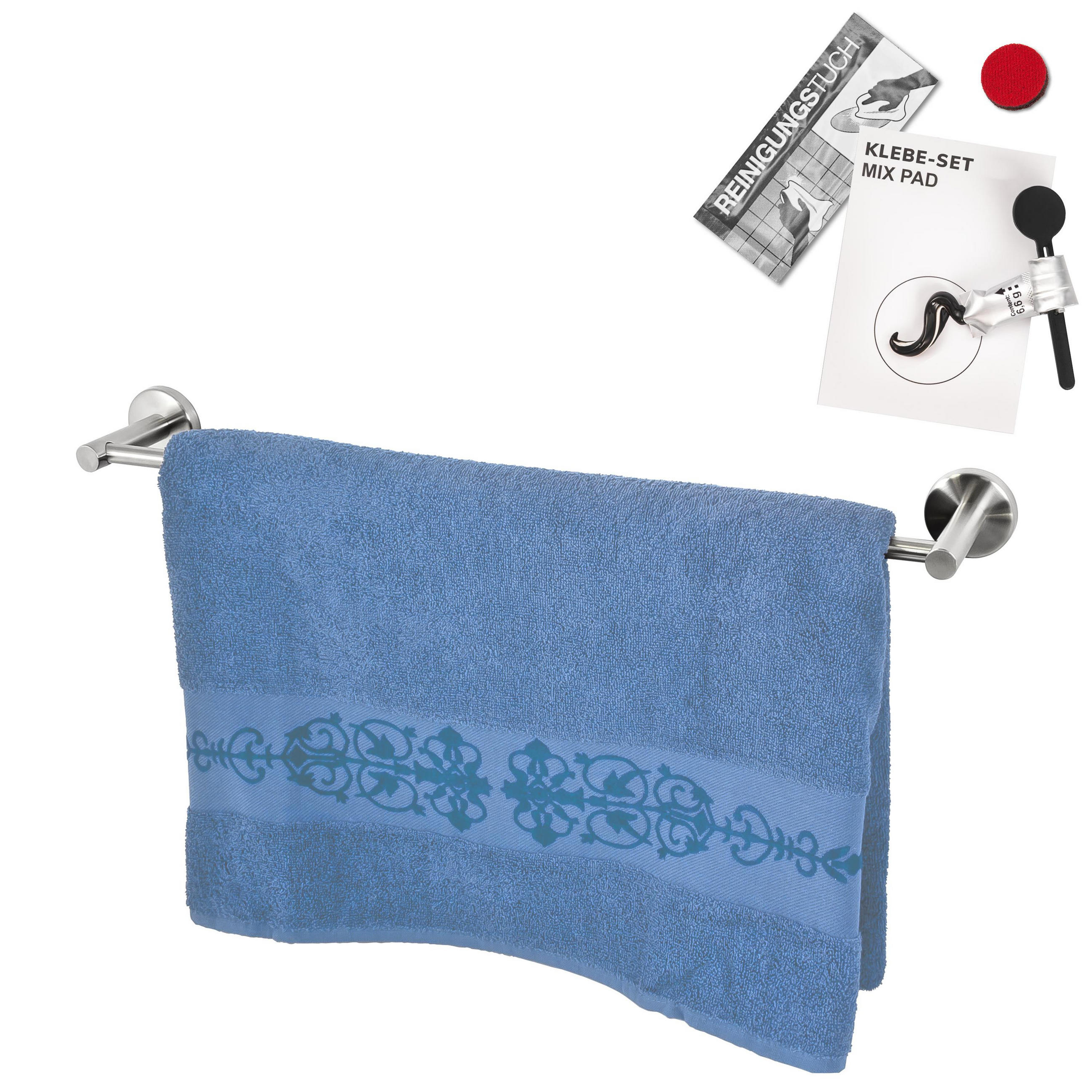 HANDTUCHSTANGE PIAZZA Edelstahl, inkl. Klebeset - Silberfarben, Metall (76/6/6cm) - bremermann