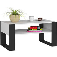 COUCHTISCH DOMI Weiß, Schwarz 53x92x45 cm - Schwarz/Weiß, Holzwerkstoff (53/92/45cm) - Akord