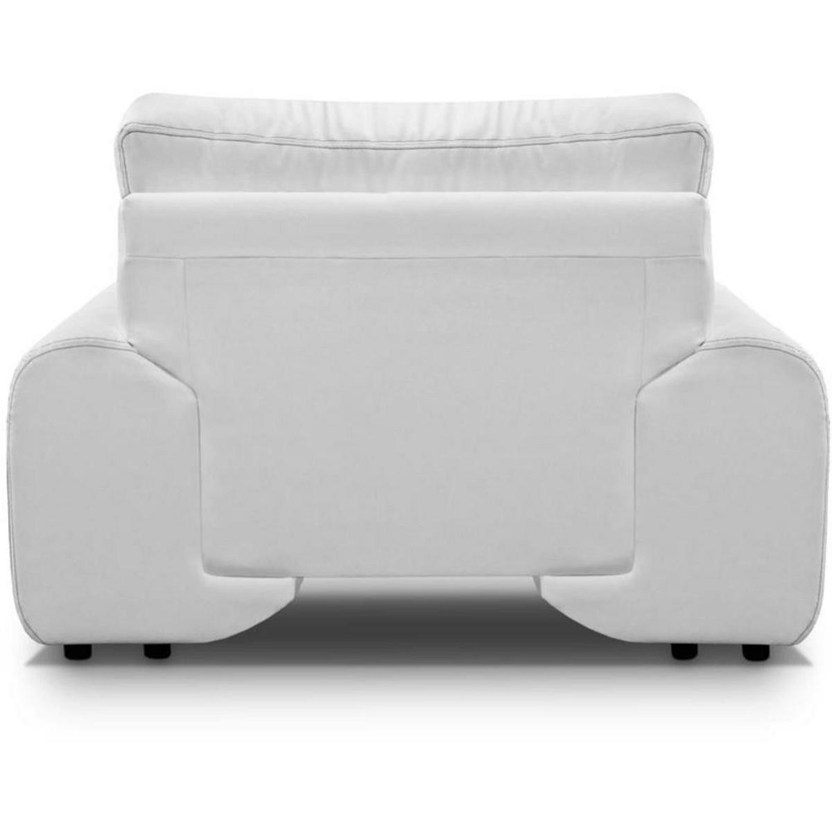 RELAXSESSEL Omega weiß - Chromfarben/Weiß, Leder/Metall (128/88/98cm) - Beautysofa