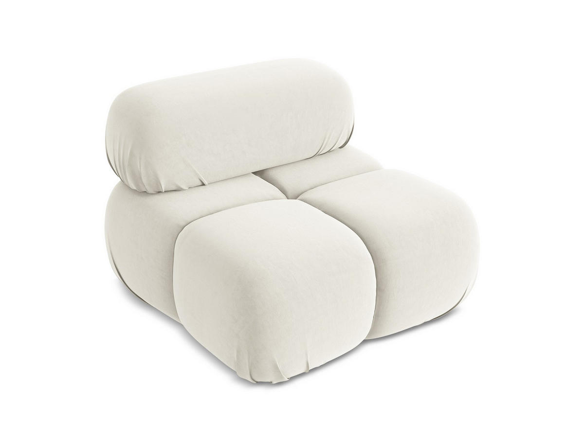 SESSEL Samt Stoff Beige - Beige/Creme, Kunststoff/Textil (96/70/95cm) - Makamii