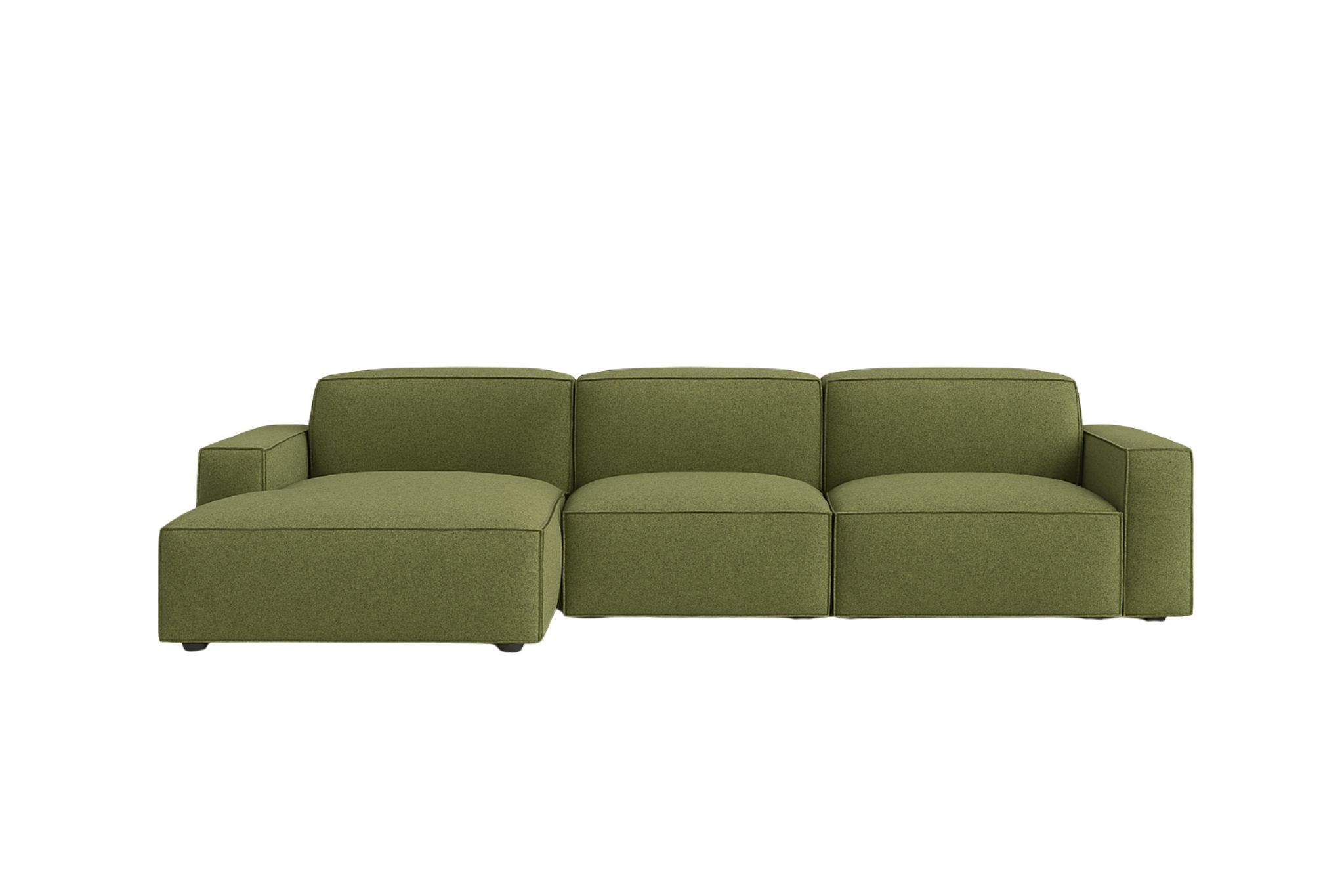 ECKSOFA Cursal L-Form, Stoff Artico, Moss, Links - Grün, Holz (284/166cm) - Kaiser Möbel