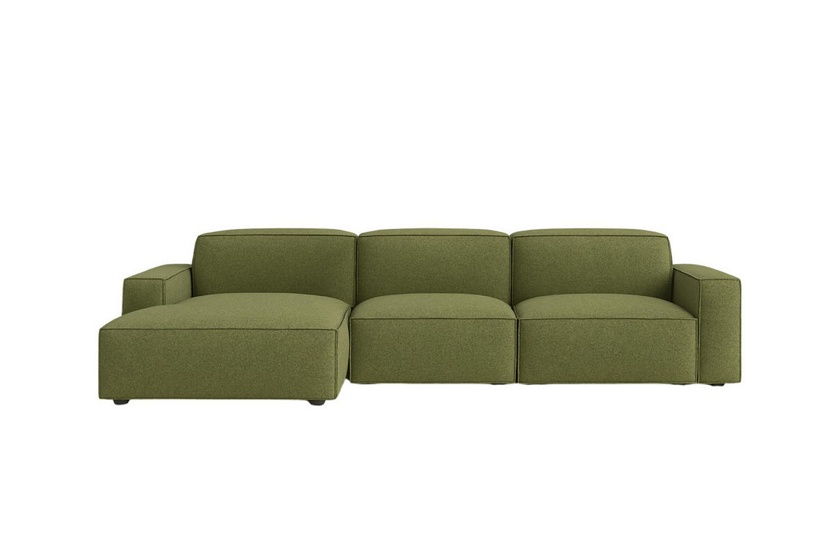 ECKSOFA Cursal L-Form, Stoff Artico, Moss, Links - Grün, Holz (284/166cm) - Kaiser Möbel